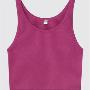 Uniqlo Ribbed cropped tank top cherry red size XS